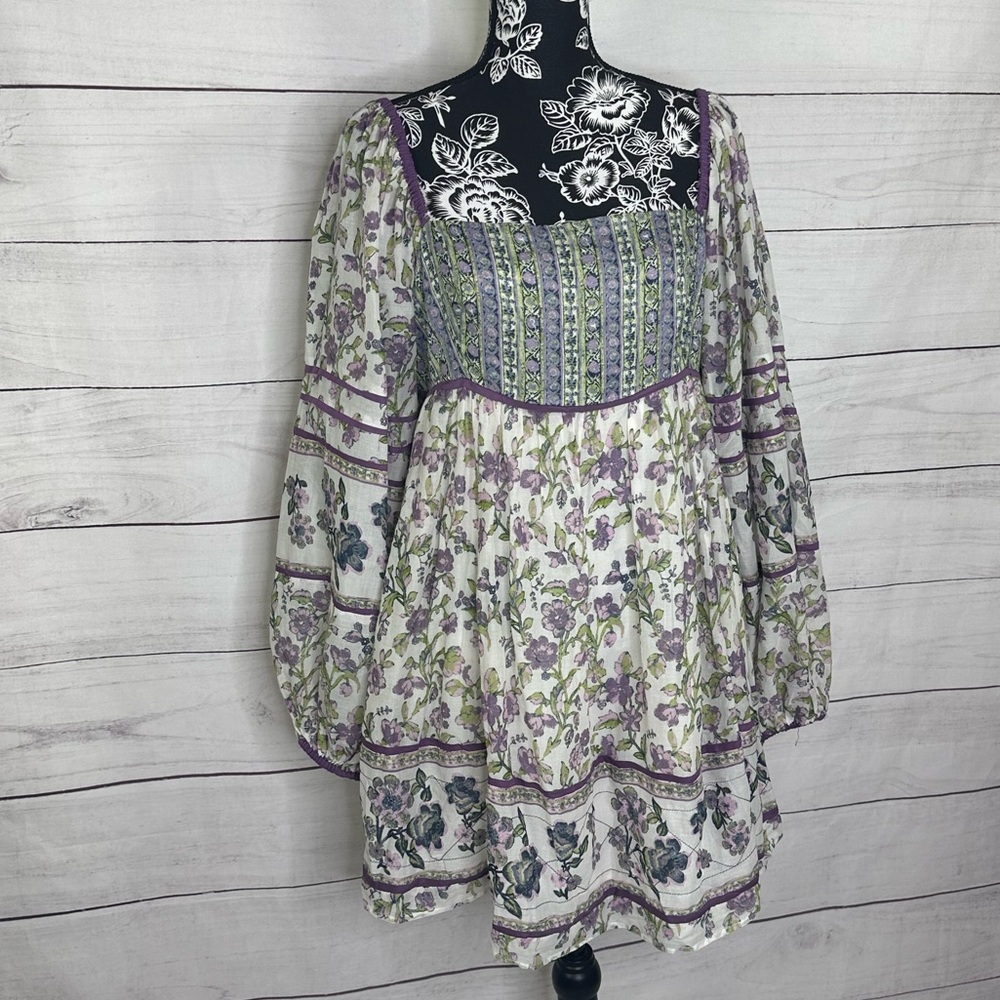 NWT Free People Endless Afternoon Floral Mini Dress Size L - Picture 5 of 9
